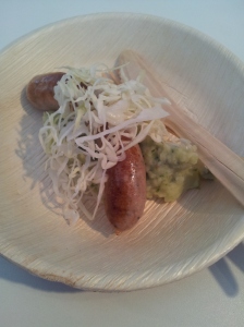 homemade veal sausage with truffle and May savoy mash